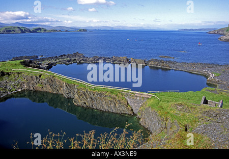 Anciennes ardoisières sur l'île d'Easdale au sud d'Oban en Ecosse Banque D'Images