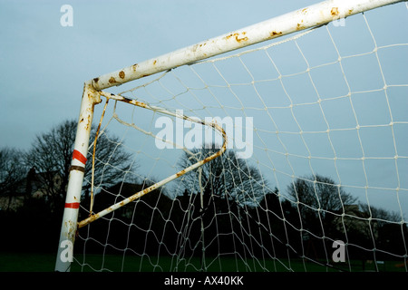 Poteau de but de football et la traverse Banque D'Images