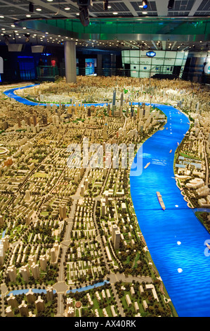 La Chine, Shanghai. La planification urbaine de Shanghai et l'Expo 2010 - Hall d'exposition plan de l'échelle de l'avenir de Shanghai. Banque D'Images