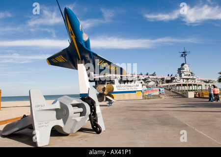 A4J Skyhawk Blue Angels à USS Lexington Museum Corpus Christi Texas TX USA Banque D'Images