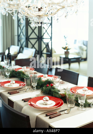 Set de table pour le dîner de Noël Banque D'Images
