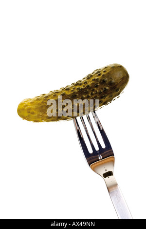 Pickle sur fourche, close-up Banque D'Images