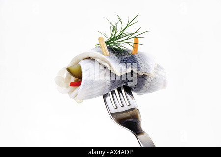 Rollmops, nourriture typiquement allemand, close-up Banque D'Images