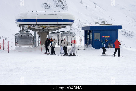 La station de pompage au-dessus de Passo del Tonale Banque D'Images