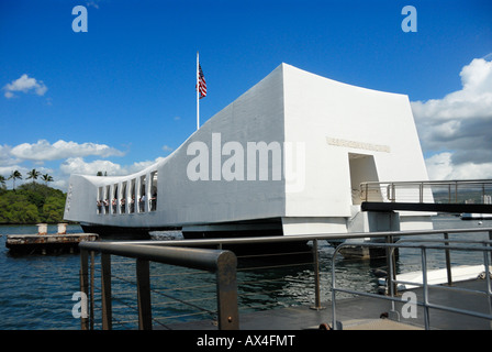 Le USS Arizona Memorial à Pearl Harbor, Oahu, Hawaii Banque D'Images