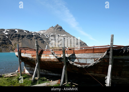 Ancien bateau de pêche à la baleine l'île de Géorgie du Sud Banque D'Images