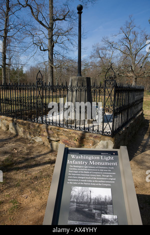 Washington Monument d'infanterie légère Cowpens National Battlefield Park Cowpens Caroline du Sud Banque D'Images