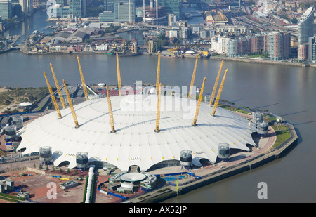 L'O2 Arena le Millennium Dome Vue aérienne Banque D'Images