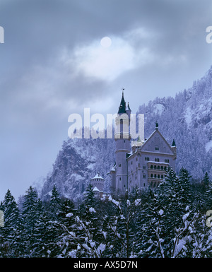 Le château de Neuschwanstein près de Füssen, Allgaeu, Bavaria, Germany, Europe Banque D'Images