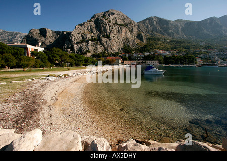 Plage Près de omis à la Riviera de Makarska, Croatie, Europe Banque D'Images