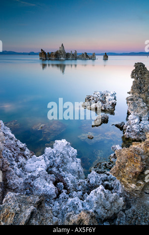 D'étranges formations de roche de tuf, Mono Lake (lac alcalin), Lee Vining, California, USA Banque D'Images