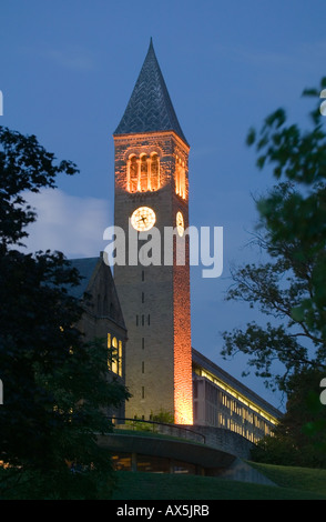 Tour de l'horloge de McGraw Hall Cornell University Ithaca, New York Tompkins Comté Banque D'Images