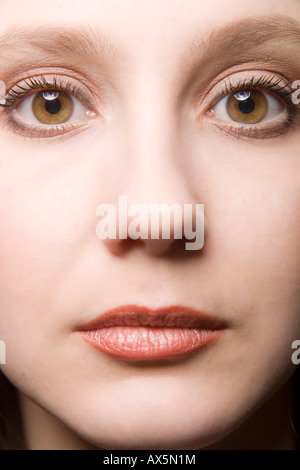 Closeup of a young woman's face Banque D'Images