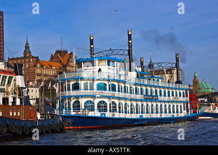 Louisiane Star steamboat amarré au port de Hambourg, Hambourg, Allemagne, Europe Banque D'Images