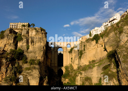 Centre historique et pont sur la rivière Tajo de Ronda, en Andalousie, Espagne, Europe Banque D'Images