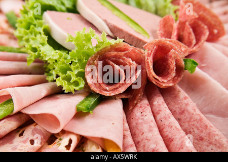 Assiette de pain de viande, charcuterie Banque D'Images