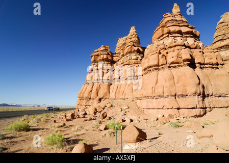 Formations de grès le long de l'Interstate 70 (I-70) près de Hanksville, Utah, USA Banque D'Images