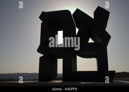 Israël Jérusalem Ahava amour une statue de Robert Indiana en 1977 Banque D'Images