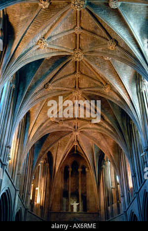 Pershore intérieur Angleterre Worcestershire Abbaye Banque D'Images