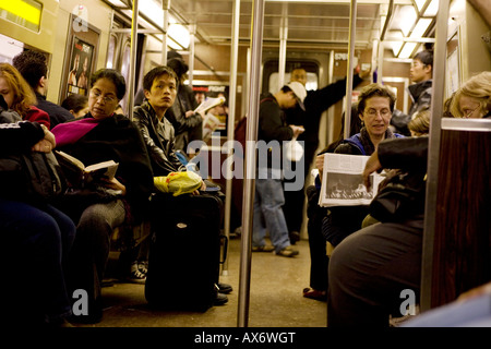 Voiture de métro New York City Banque D'Images