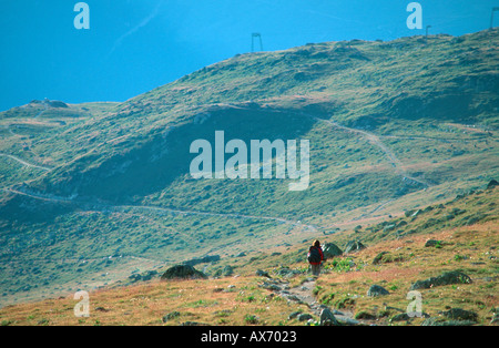 Le sentier de randonnée de montagne Muottas Muragl Saint-moritz Graubuenden Engadine Suisse Août 2002 Banque D'Images