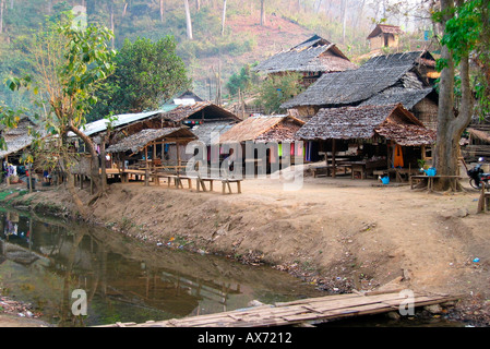 Huai Suea Thao baidjan village de réfugiés près de Mae Hong Son, Thaïlande du nord Banque D'Images