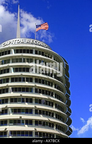 Capitol Records est l'un des bâtiments les plus connus de Los Angeles Californie Banque D'Images