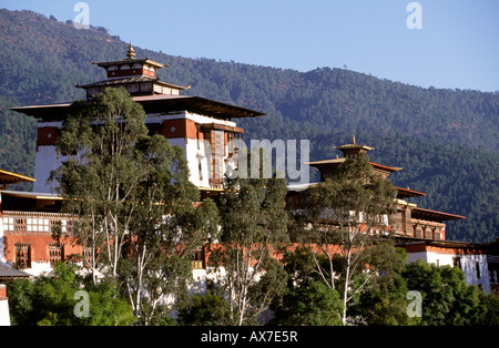 Bhoutan Punakha Dzong towers Banque D'Images