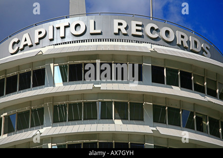 Capitol Records est l'un des bâtiments les plus connus de Los Angeles Californie Banque D'Images