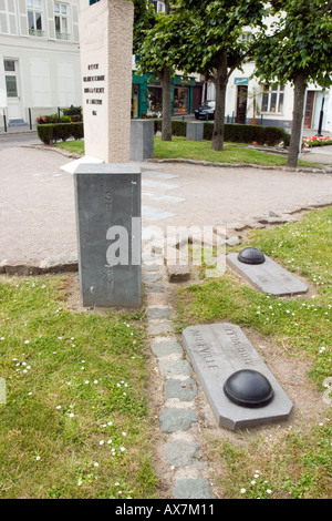 Jardins publics à St Valery sur Somme commémorant le départ de Guillaume le Conquérant à Hastings en 1066 Banque D'Images