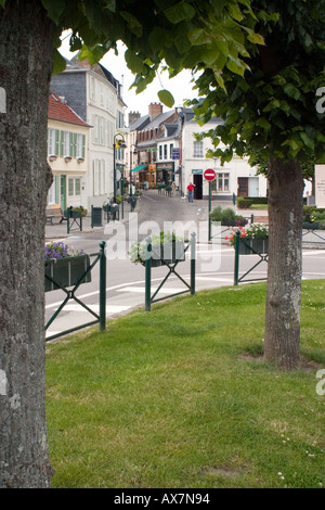 Jardins publics à St Valery sur Somme commémorant le départ de Guillaume le Conquérant à Hastings en 1066 Banque D'Images