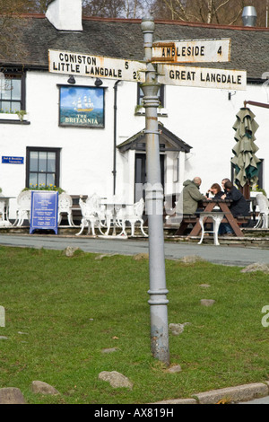 Le Britannia Inn, Lake Road, le The Langdales, Cumbria, Royaume-Uni. Banque D'Images