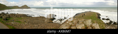 Royaume-uni Irlande du Nord dans le comté d'Antrim Giants Causeway vue panoramique Banque D'Images