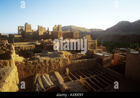 Tamdaght Kasbah Ait Benhaddou, près de, au Maroc. Banque D'Images