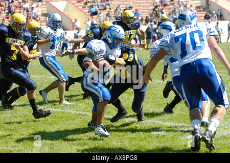 L'action de l'école de football américain Banque D'Images