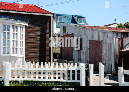 Maison en bois avec plusieurs rénovations rare Banque D'Images
