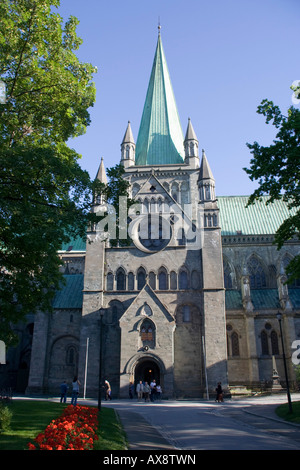 La Cathédrale de Nidaros (Nidarosdomen), considérée comme la plus grande église de la Norvège, est situé dans la ville de Trondheim. Banque D'Images