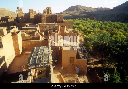 Tamdaght Kasbah Ait Benhaddou, près de, au Maroc. Banque D'Images