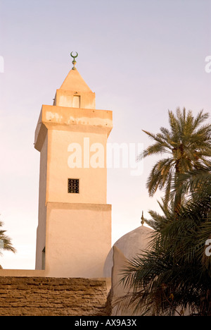 Une vue de la vieille ville de Ghadamès mosquée Omran Libye Banque D'Images