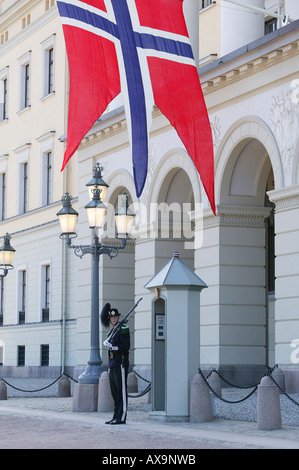 Garde côtière canadienne Garde royale, en face du Palais Royal, Oslo, Norvège, Noru Banque D'Images