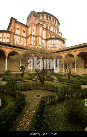 Jardin DE LA COUR DE SANTA MARIA DELLE GRAZIE Banque D'Images
