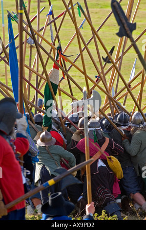 English Civil War Battle d'ondulation re adoption par les membres de l'Hogan-vexel près de Tewkesbury Banque D'Images