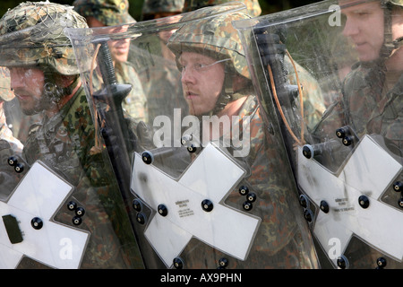 La désescalade de la formation des recrues de la Bundeswehr, Allemagne Banque D'Images