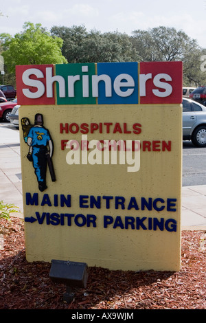 L'hôpital Shriner's Sign Banque D'Images