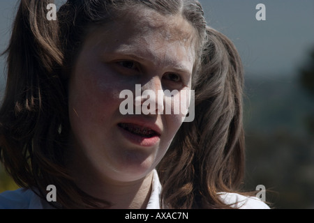 Girl dress up comme harry poter. Banque D'Images
