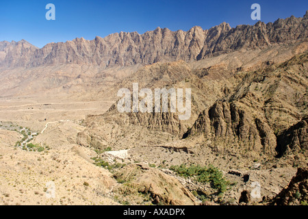 Paysage dans la région de la cuvette Abidjan Marcory Zone 4 Jebel Akhdar étendue dans les montagnes Hajar occidental d'Oman. Banque D'Images