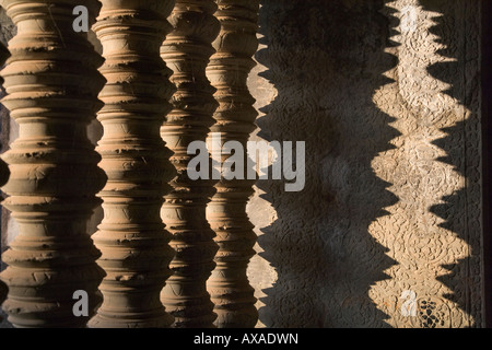 Les détails architecturaux à Angkor Wat au Cambodge Banque D'Images