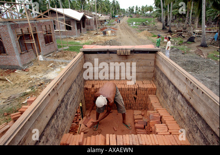 La reconstruction après le tsunami à Lhokseumawe, Indonésie Banque D'Images