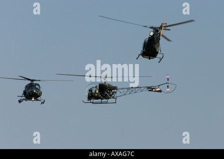 British Army Air Corps Alouette vol historique du Scoutisme et Sioux RIAT 2005 RAF Fairford Gloucestershire England UK Banque D'Images
