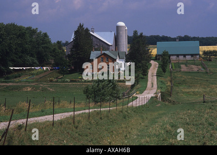 Ferme Mennonite près de Kitchener Ontario CANADA Pas de voitures ou d'antennes de télévision en vue Banque D'Images